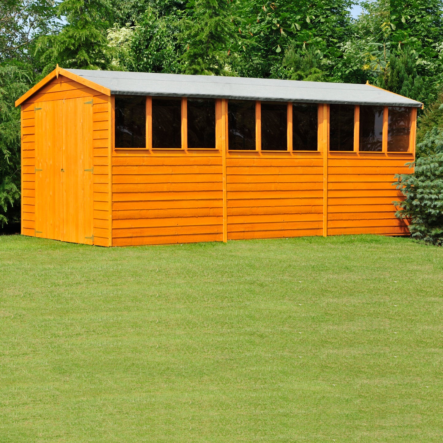 Shire Overlap Double Door 10x15 Dip Treated Wooden Garden Shed