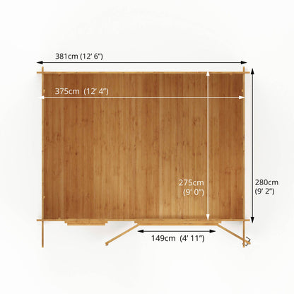 Mercia 4m x 3m Retreat Log Cabin - 28mm Log Cabin