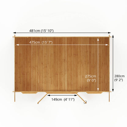 Mercia 5m x 3m Retreat Log Cabin - 34mm Log Cabin