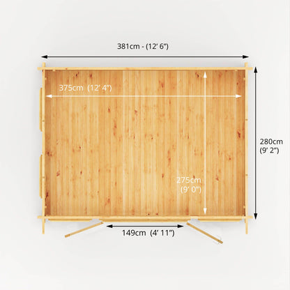 Mercia 4m x 3m Studio Pent Log Cabin - 34mm Log Cabin