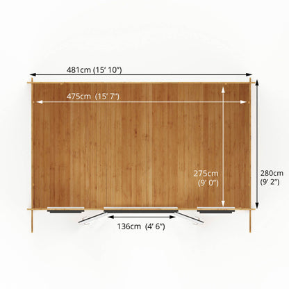 Mercia 5m x 3m Retreat Log Cabin - 44mm (UPVC Windows & Door) - Grey Log Cabin