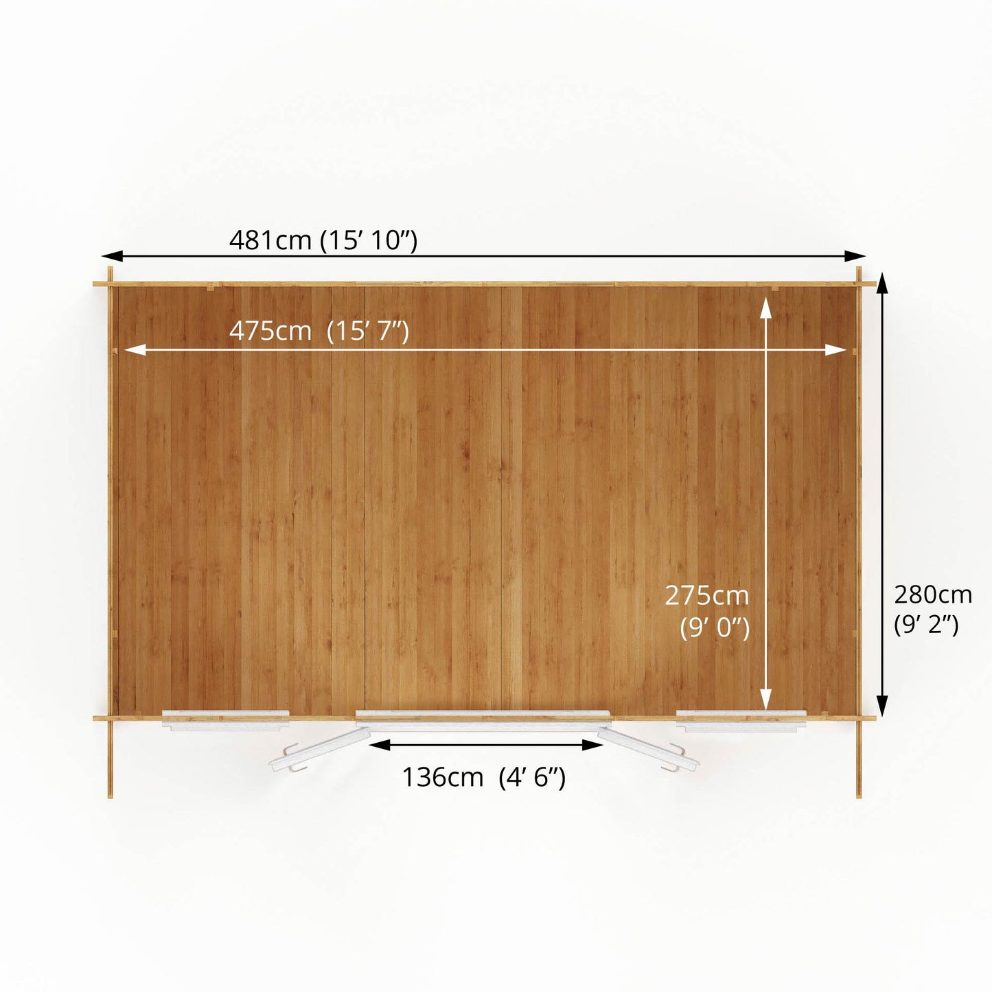 Mercia 5m x 3m Retreat Log Cabin - 44mm (UPVC Windows & Door) - White Log Cabin