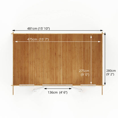 Mercia 5m x 3m Retreat Log Cabin - 44mm (UPVC Windows & Door) - White Log Cabin