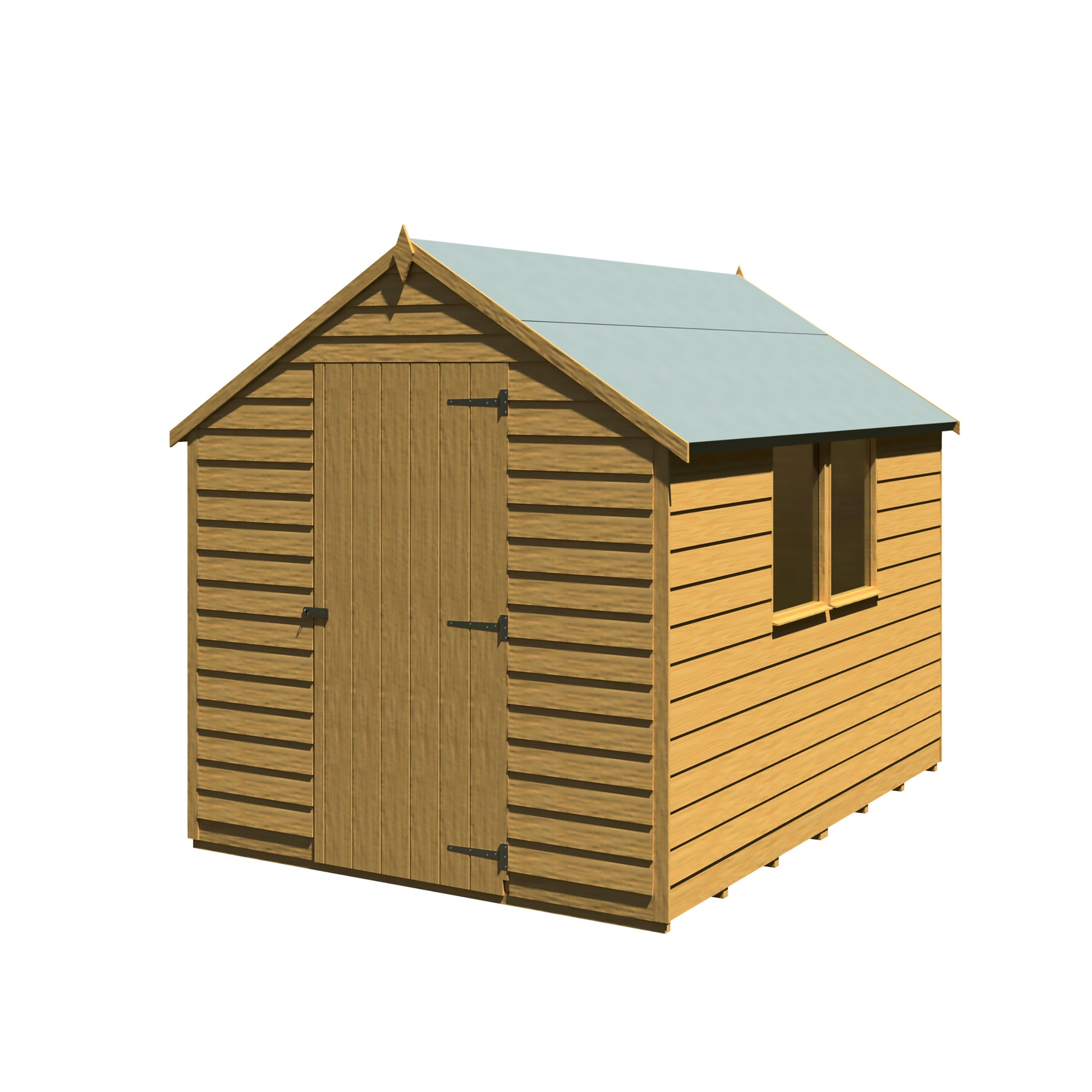 Shire Overlap 8' x 6' Single Door Value with Window Dip Treated Wooden Apex Garden Shed