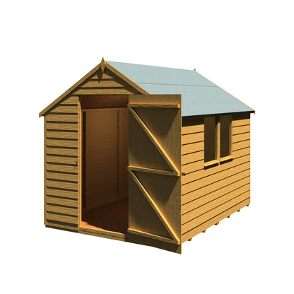 Shire Overlap 8' x 6' Single Door Value with Window Dip Treated Wooden Apex Garden Shed