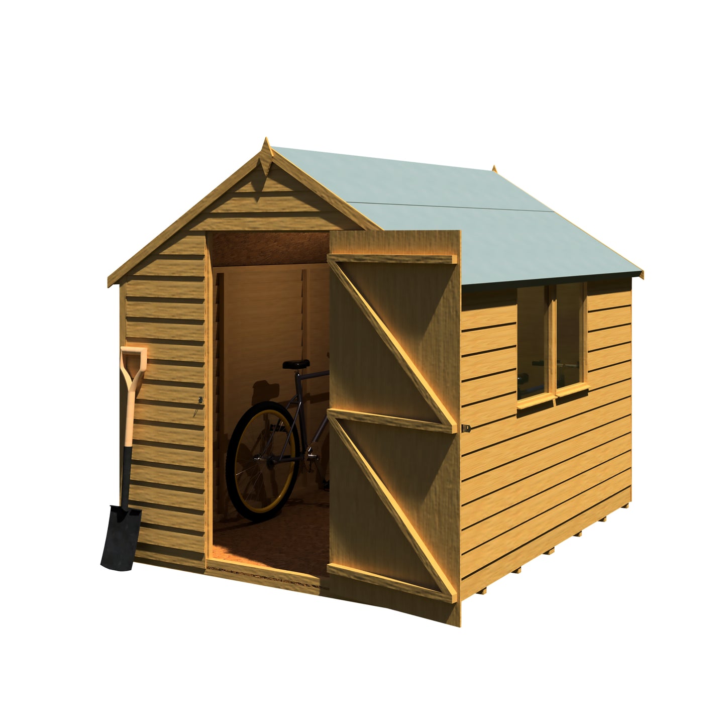 Shire Overlap 8' x 6' Single Door Value with Window Dip Treated Wooden Apex Garden Shed