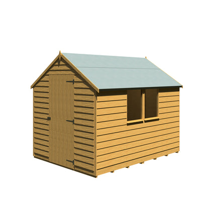 Shire Overlap 8' x 6' Single Door Value with Window Dip Treated Wooden Apex Garden Shed