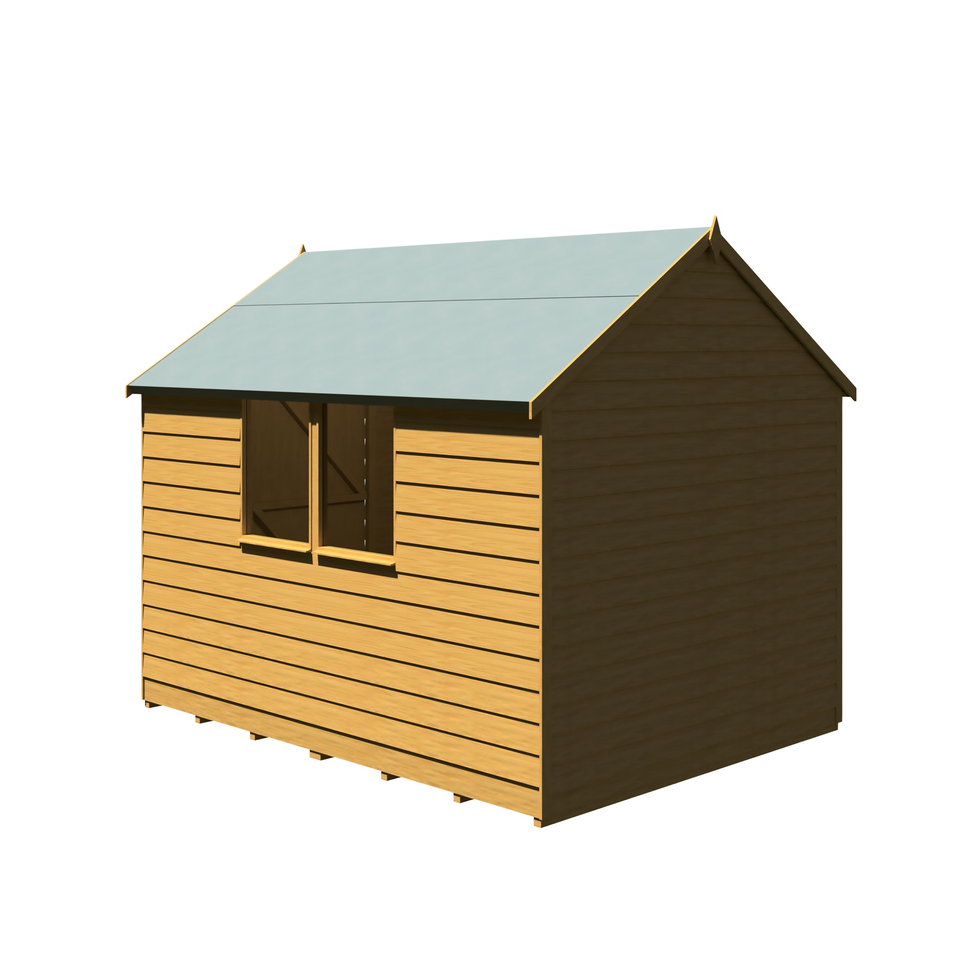 Shire Overlap 8' x 6' Single Door Value with Window Dip Treated Wooden Apex Garden Shed