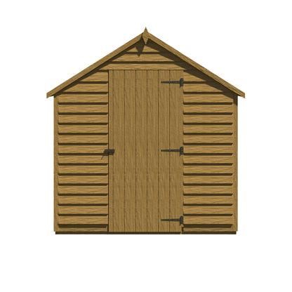 Shire Overlap 8' x 6' Single Door Value with Window Dip Treated Wooden Apex Garden Shed