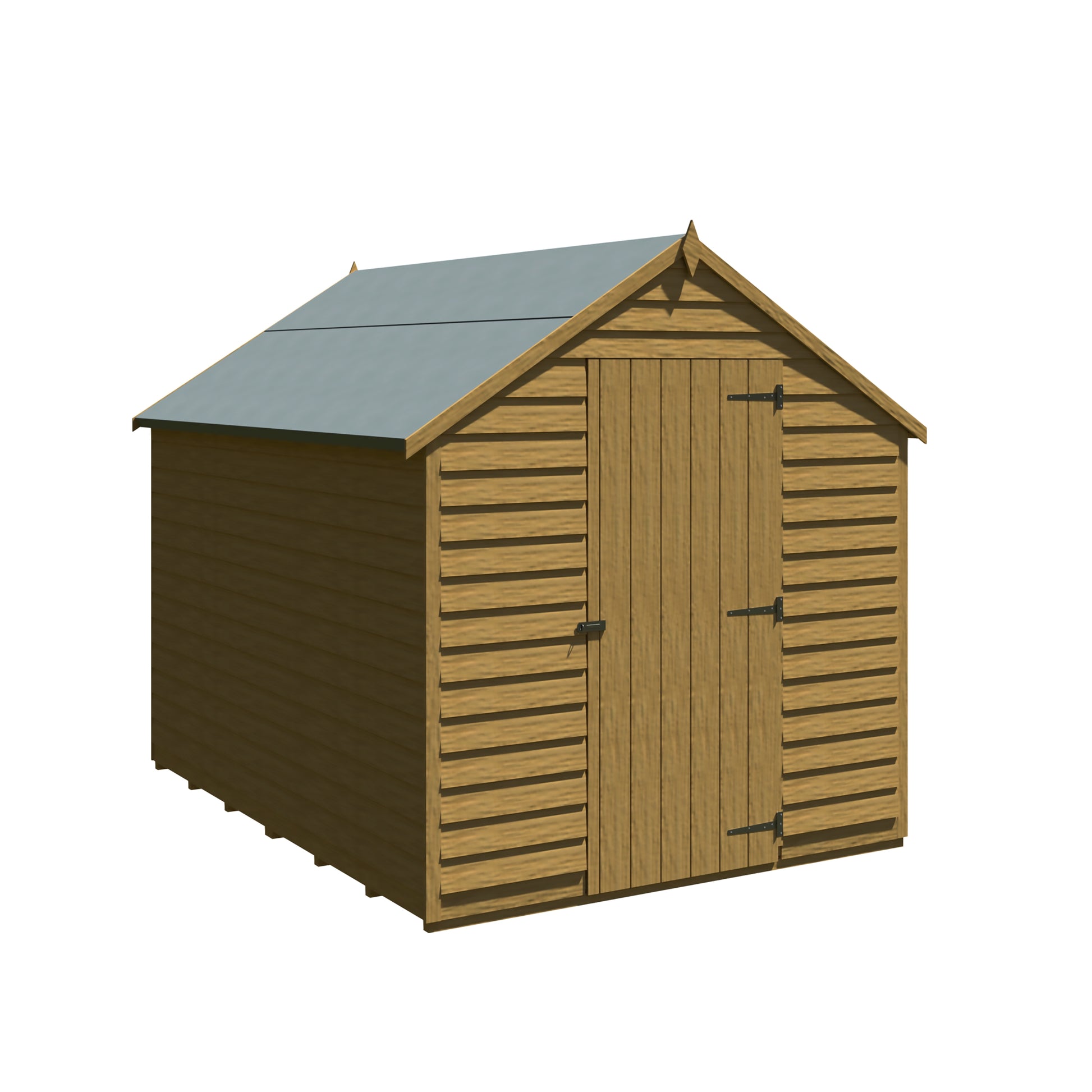 Shire Overlap 8' x 6' Single Door Value with Window Dip Treated Wooden Apex Garden Shed