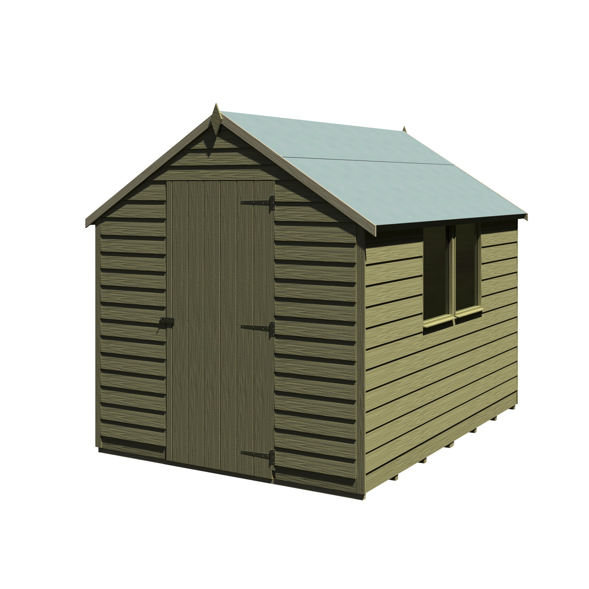 Shire Overlap 8x6 Single Door Value with Window Pressure Treated Value Range Wooden Garden Shed