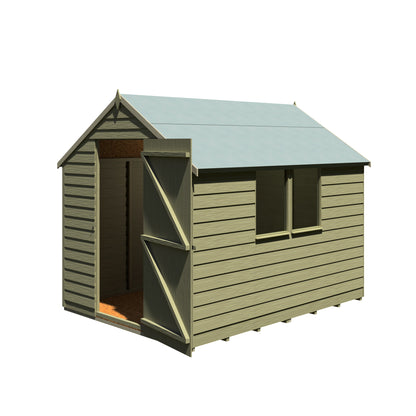 Shire Overlap 8x6 Single Door Value with Window Pressure Treated Value Range Wooden Garden Shed