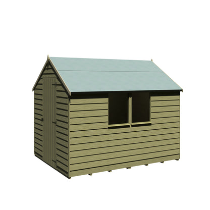 Shire Overlap 8x6 Single Door Value with Window Pressure Treated Value Range Wooden Garden Shed