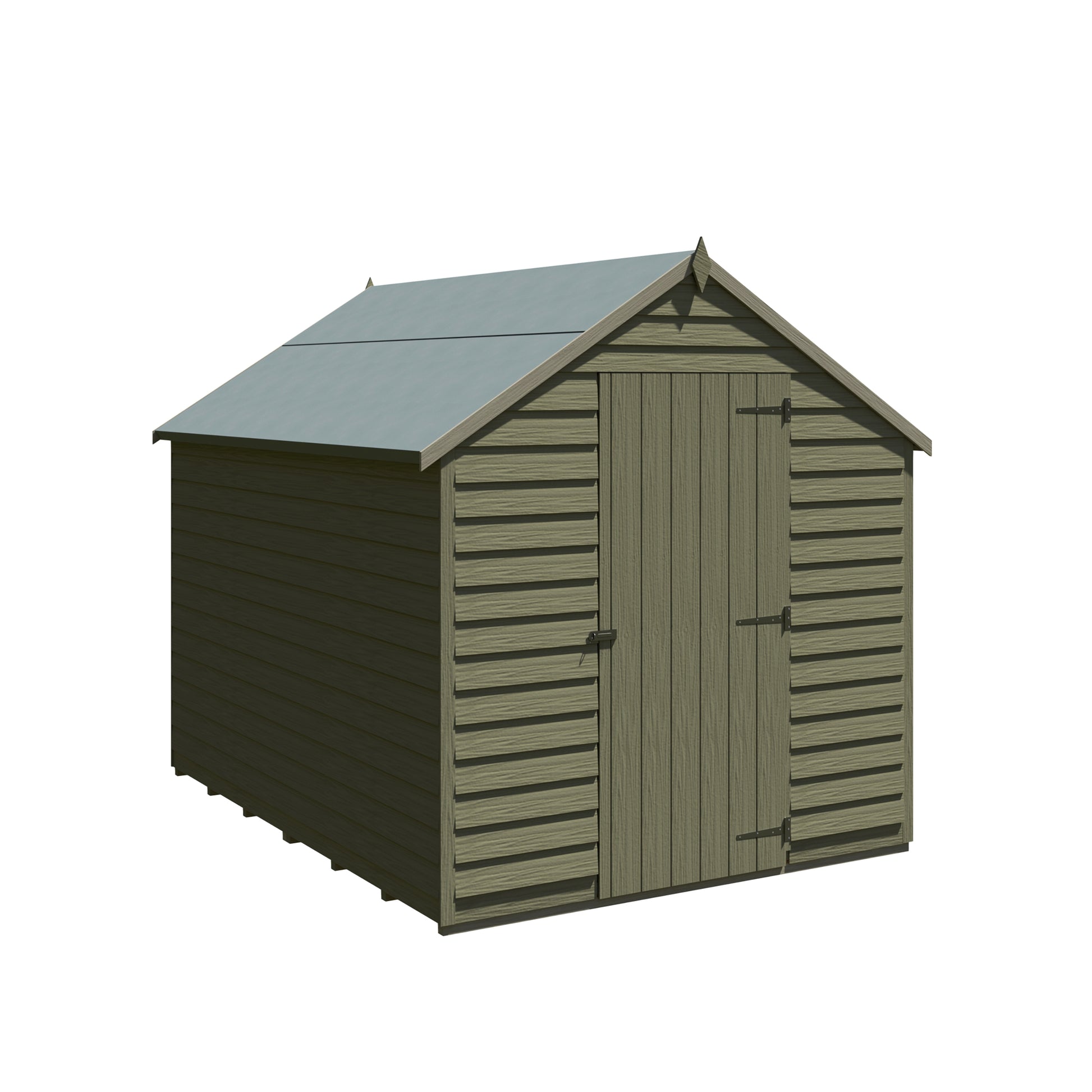 Shire Overlap 8x6 Single Door Value with Window Pressure Treated Value Range Wooden Garden Shed