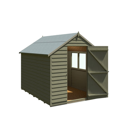 Shire Overlap 8x6 Single Door Value with Window Pressure Treated Value Range Wooden Garden Shed