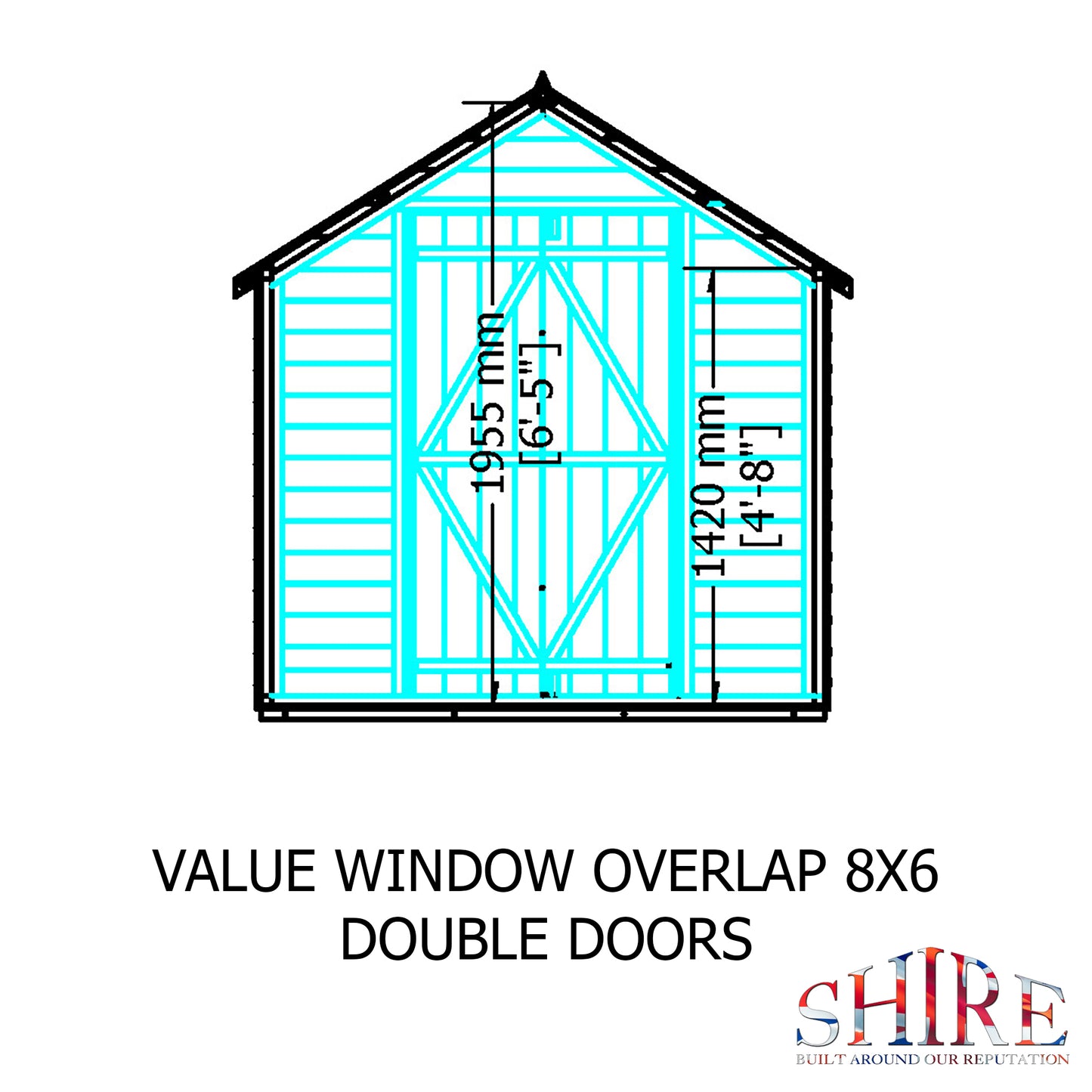 Shire Overlap 8' x 6' Single Door Value with Window Dip Treated Wooden Apex Garden Shed