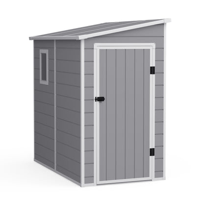 Lotus Veritas 6ftx4ft Lean To Plastic Shed Light Grey With Floor - 6 x 4