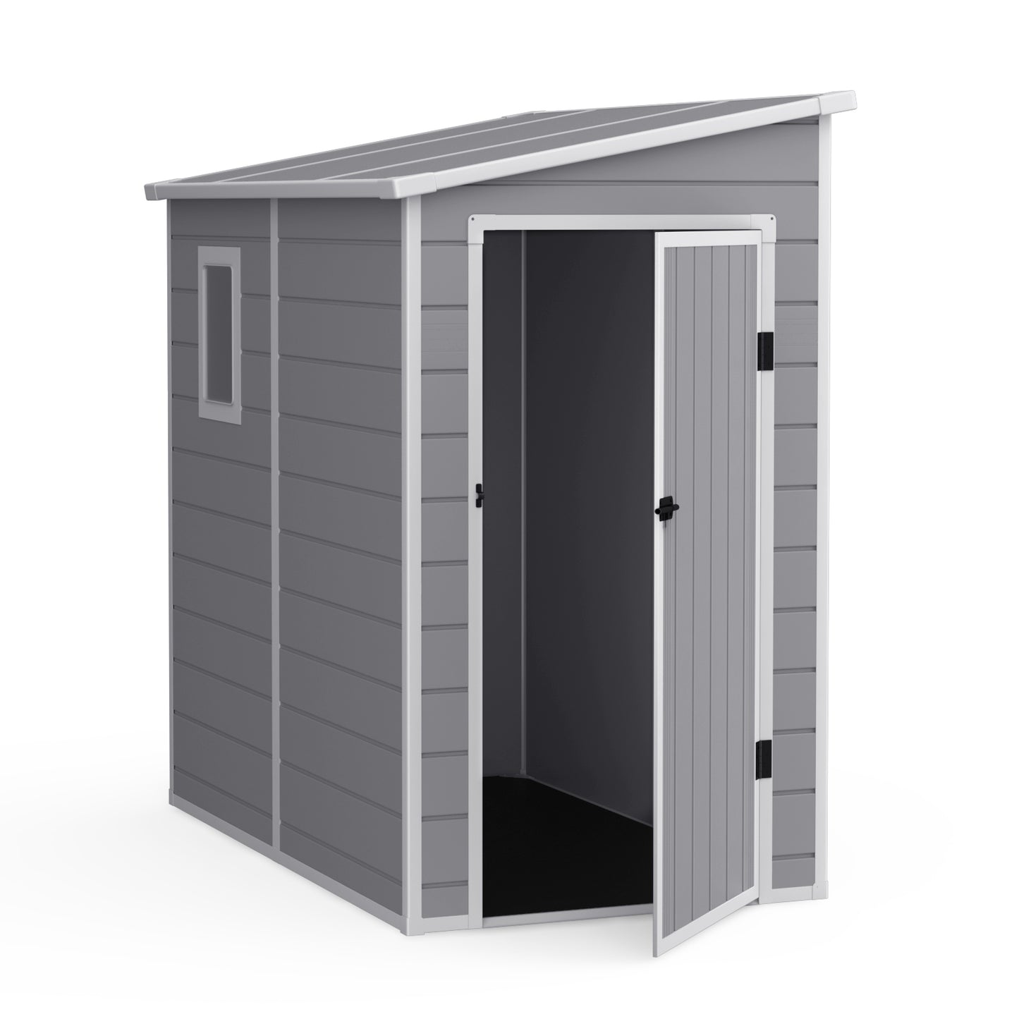 Lotus Veritas 6ftx4ft Lean To Plastic Shed Light Grey With Floor - 6 x 4