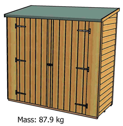 Shire Overlap Pent 6x3 Double Door Pressure Treated Range Wooden Garden Shed