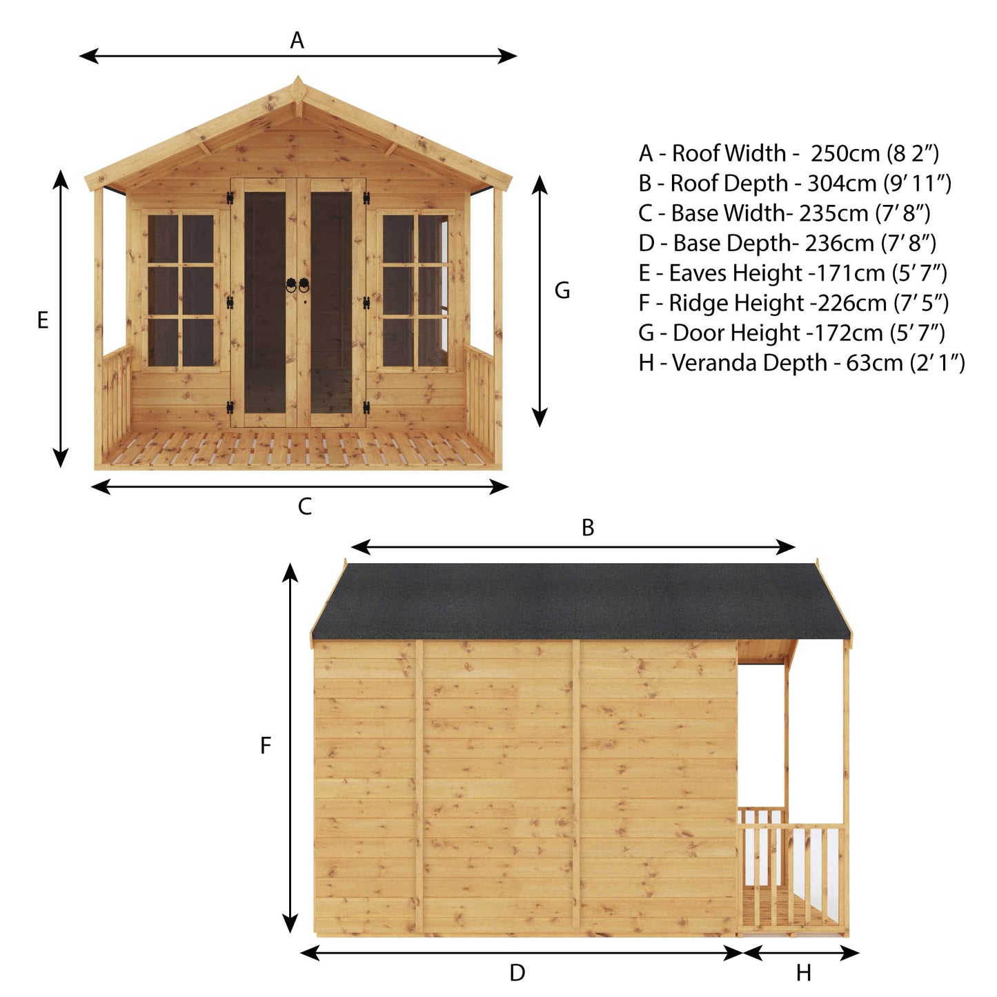 Mercia 10 x 8 Premium Wessex Summerhouse