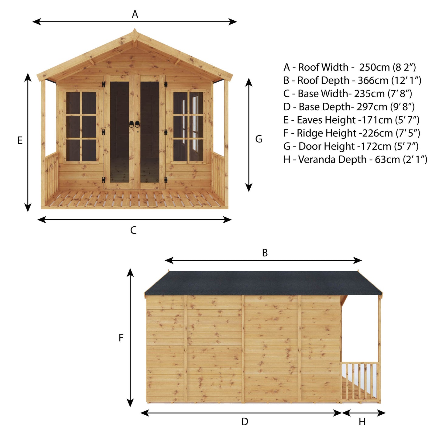 Mercia 12 x 8 Premium Wessex Summerhouse