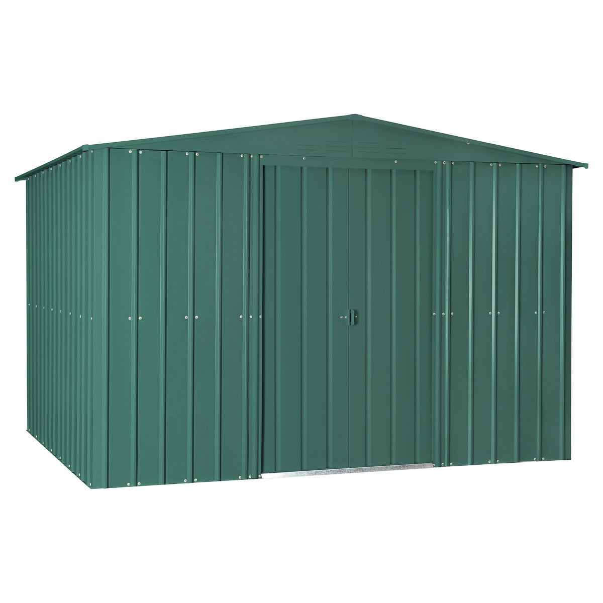 Globel 10x12ft Apex Metal Garden Shed - Green