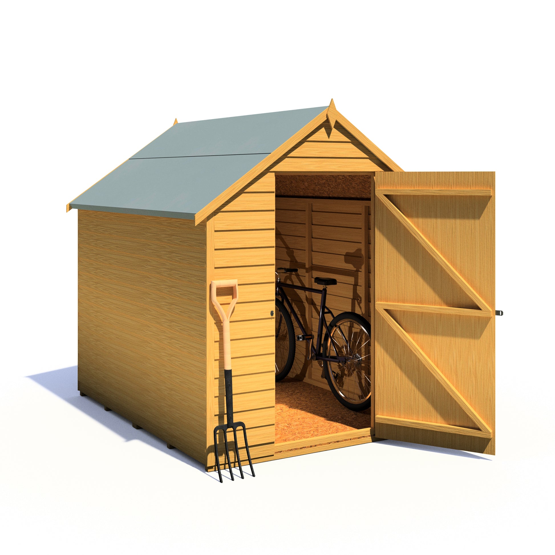 Shire Overlap 7' x 5' Single Door Value Dip Treated Wooden Apex Garden Shed