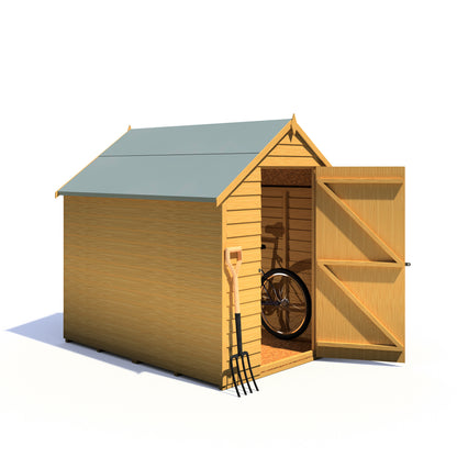 Shire Overlap 7' x 5' Single Door Value Dip Treated Wooden Apex Garden Shed