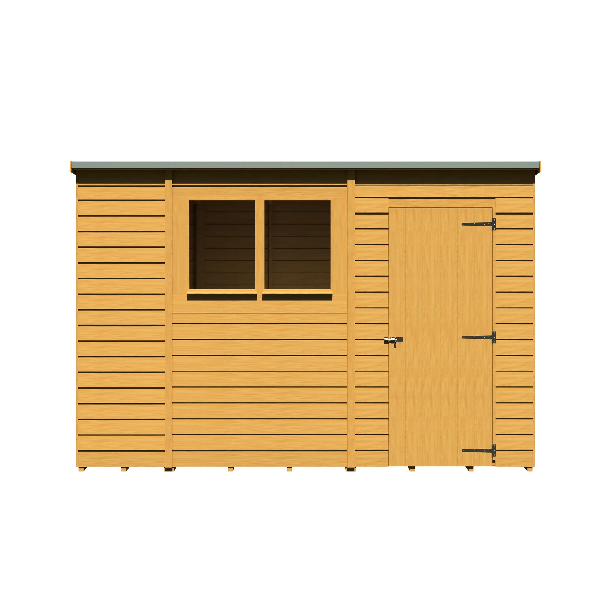 Shire Overlap Single Door Pent 10x6 ft Dip Treated Wooden Garden Shed