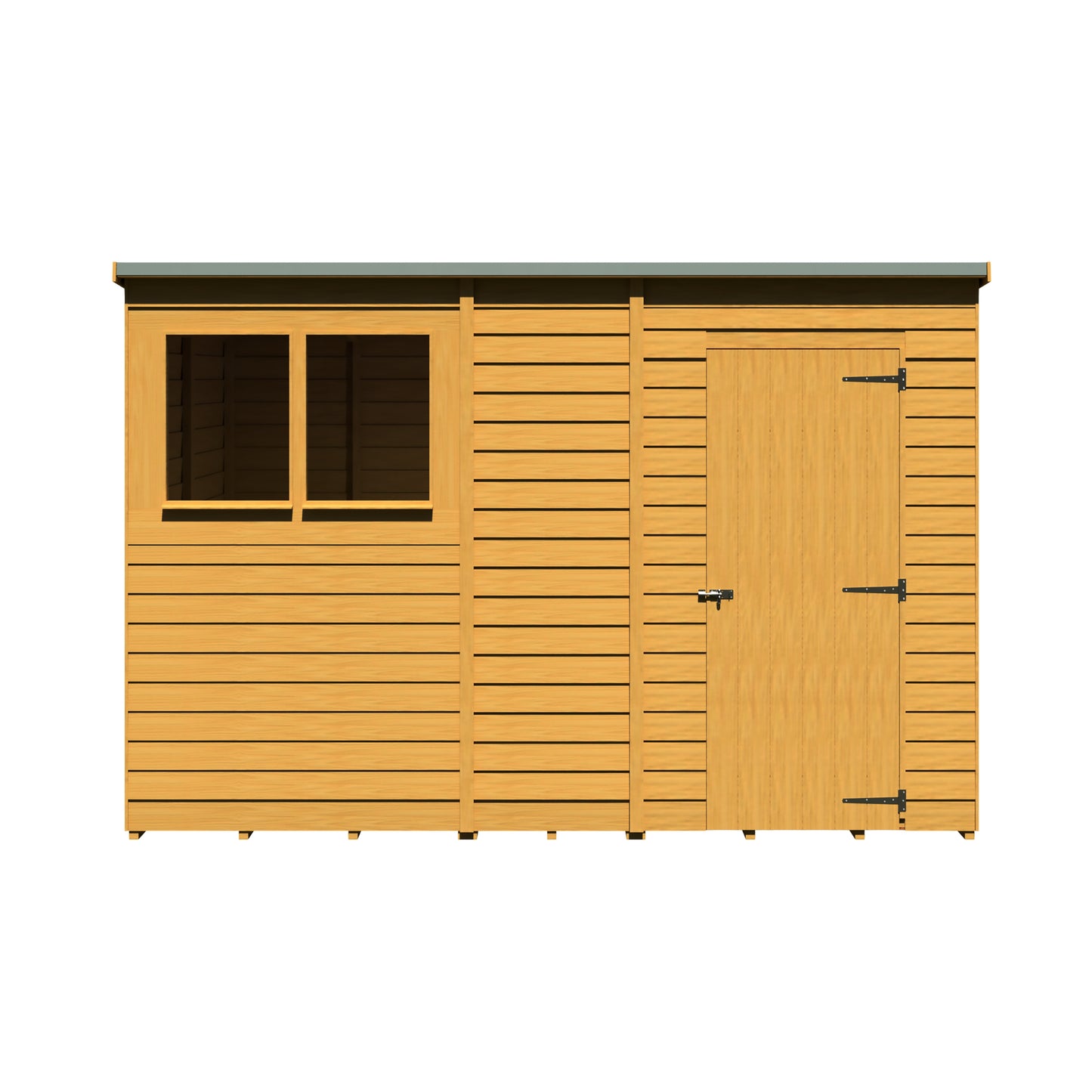 Shire Overlap Single Door Pent 10x6 ft Dip Treated Wooden Garden Shed