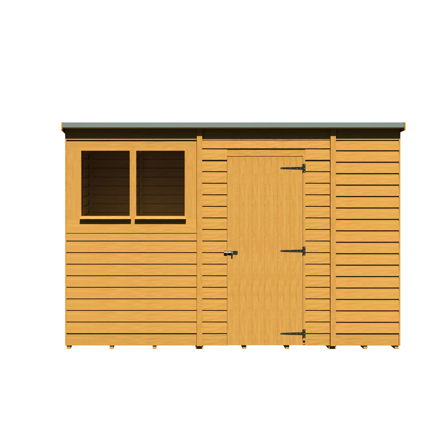 Shire Overlap Single Door Pent 10x6 ft Dip Treated Wooden Garden Shed