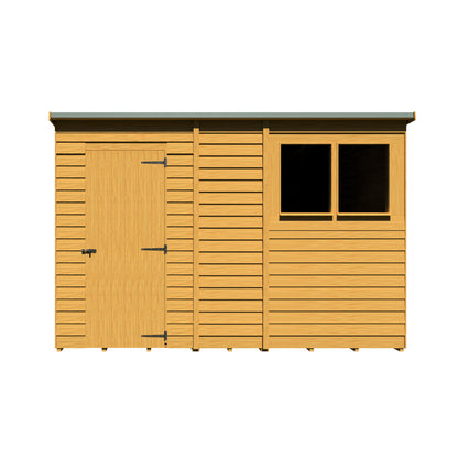 Shire Overlap Single Door Pent 10x6 ft Dip Treated Wooden Garden Shed