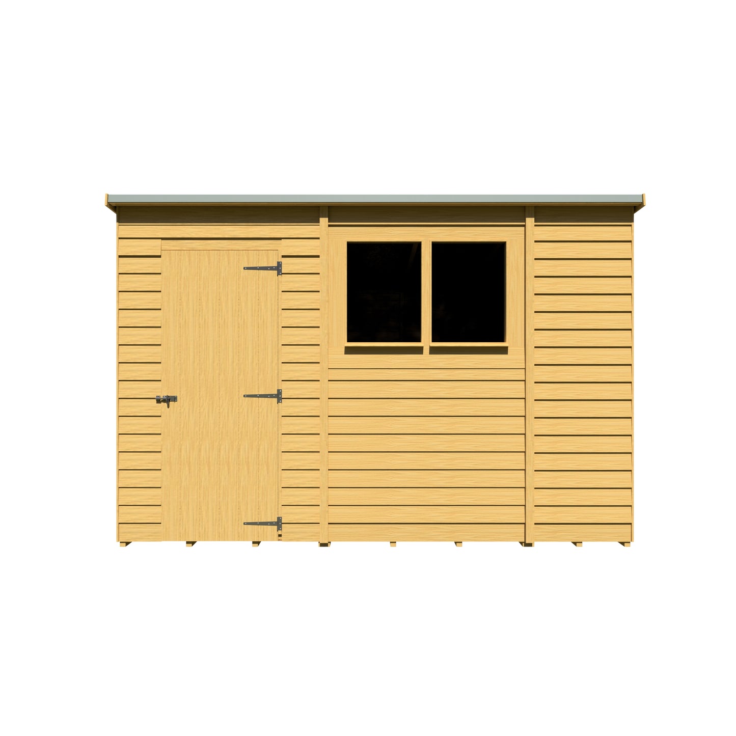 Shire Overlap Single Door Pent 10x6 ft Dip Treated Wooden Garden Shed