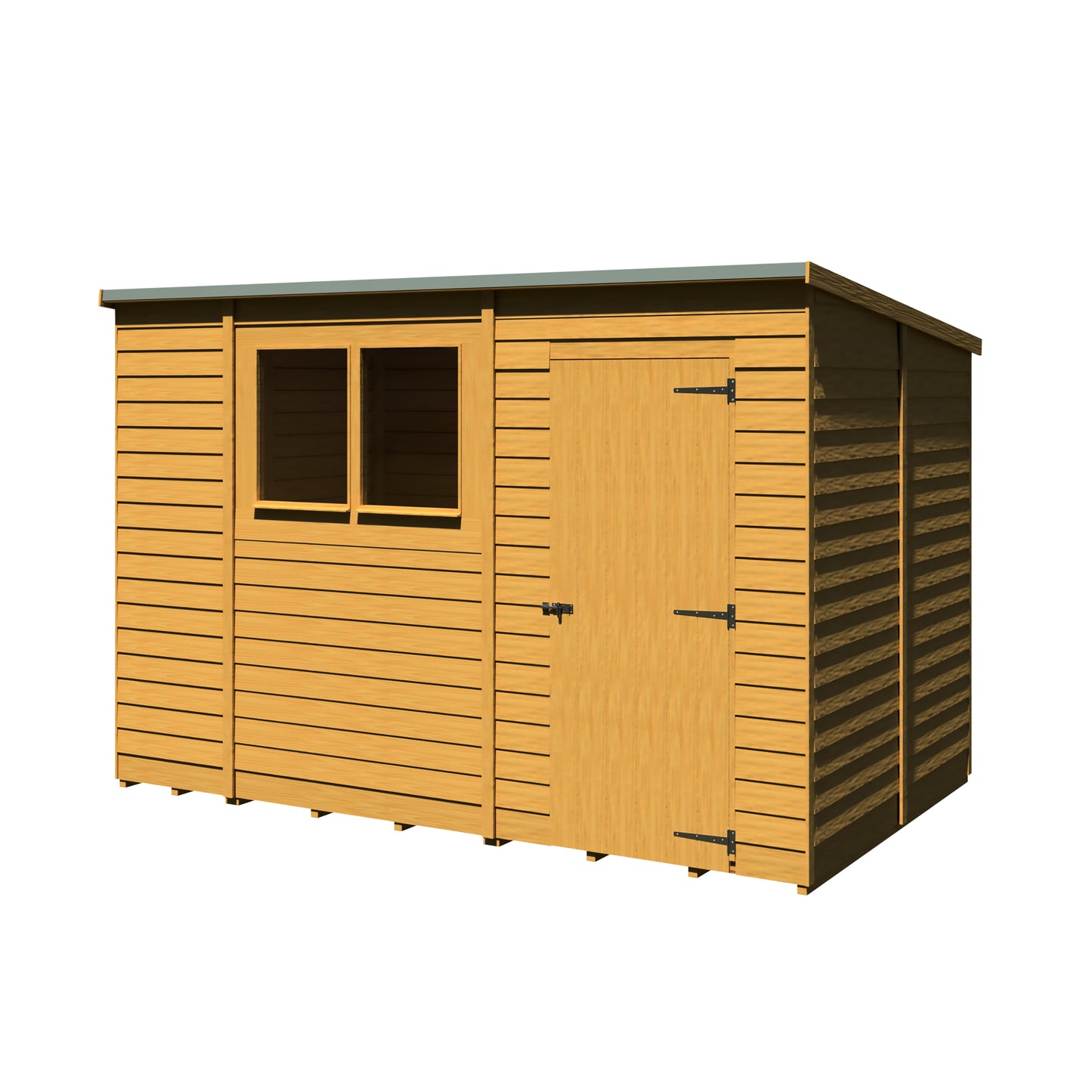 Shire Overlap Single Door Pent 10x6 ft Dip Treated Wooden Garden Shed