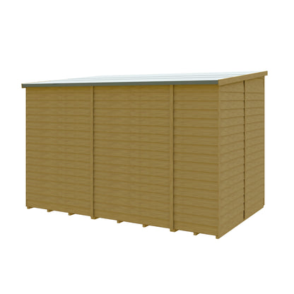 Shire Overlap Single Door Pent 10x6 ft Dip Treated Wooden Garden Shed