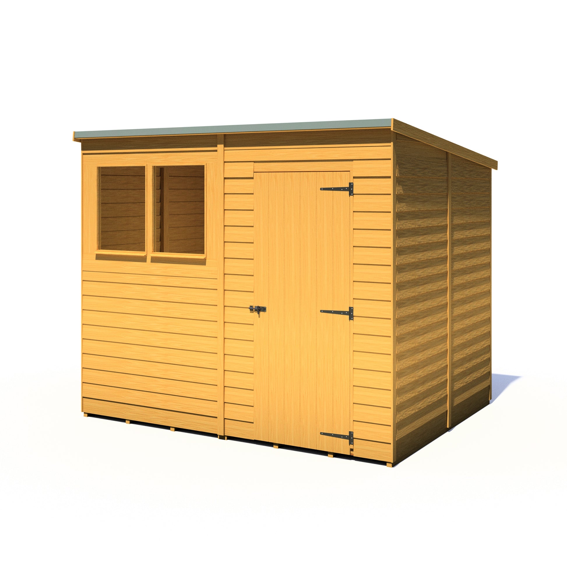 Shire Overlap Pent 8x6ft Dip Treated Wooden Garden Shed