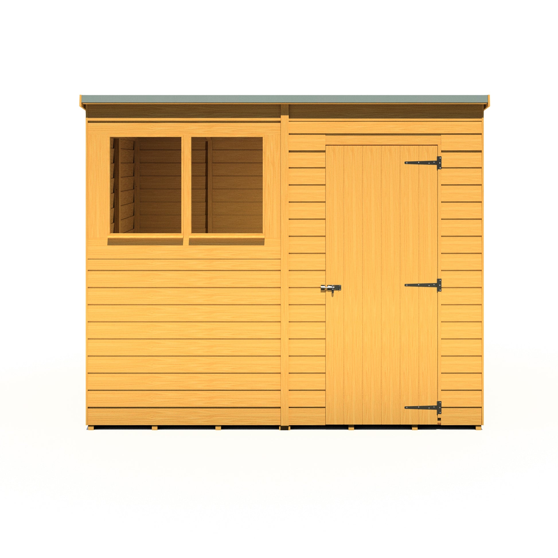 Shire Overlap Pent 8x6ft Dip Treated Wooden Garden Shed