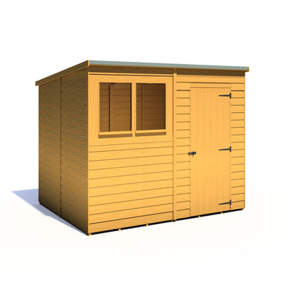 Shire Overlap Pent 8x6ft Dip Treated Wooden Garden Shed